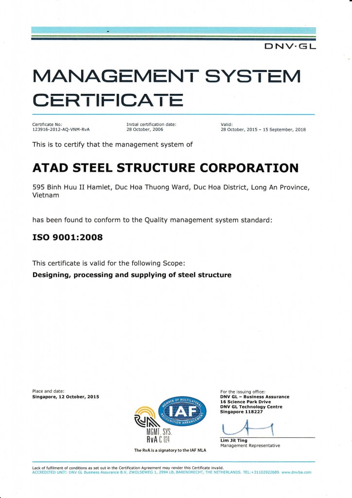 ISO 9001 2008 CERTIFICATE 2015