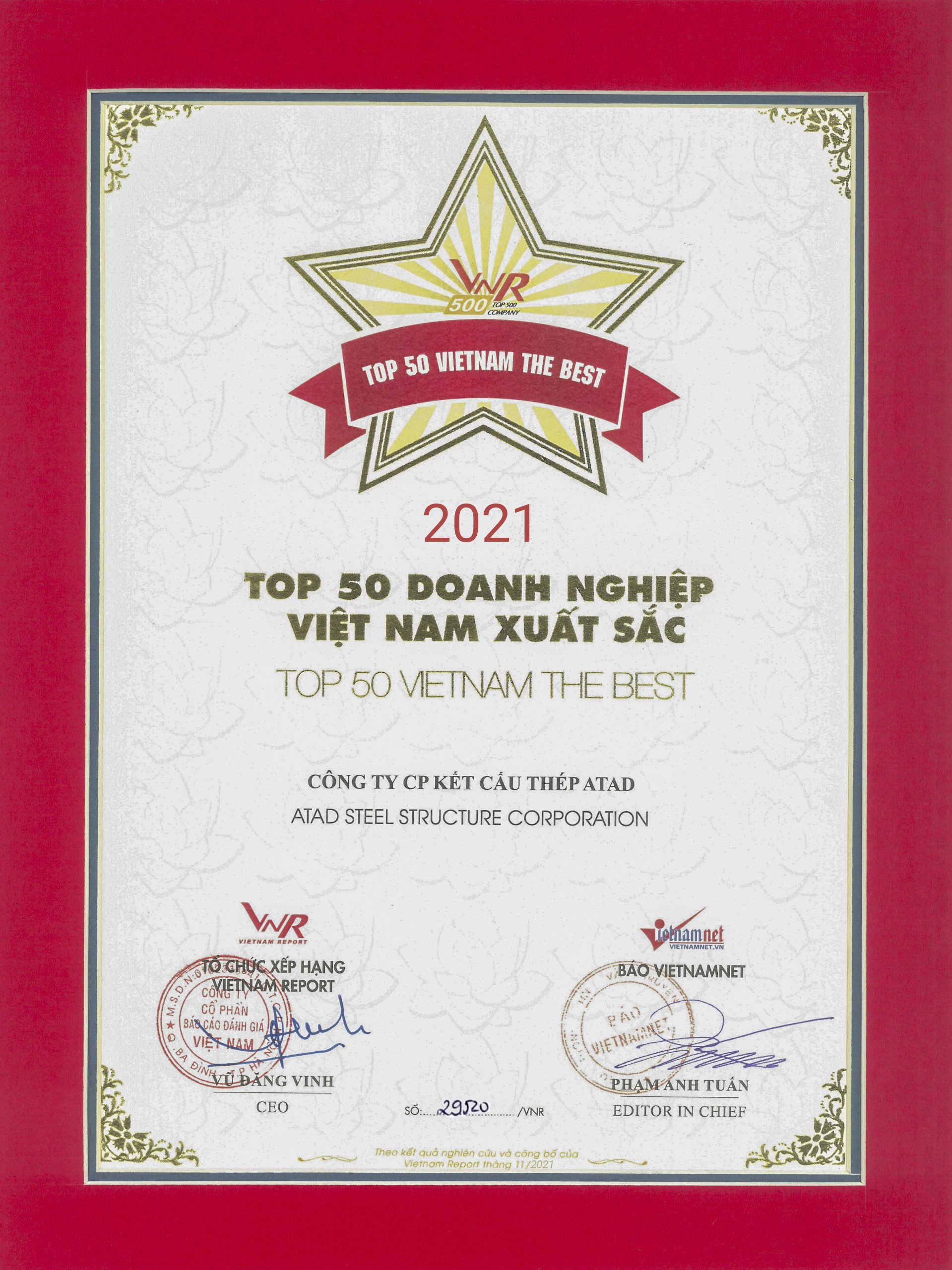 ATAD top 50 doanh nghiệp Việt Nam xuất sắc
