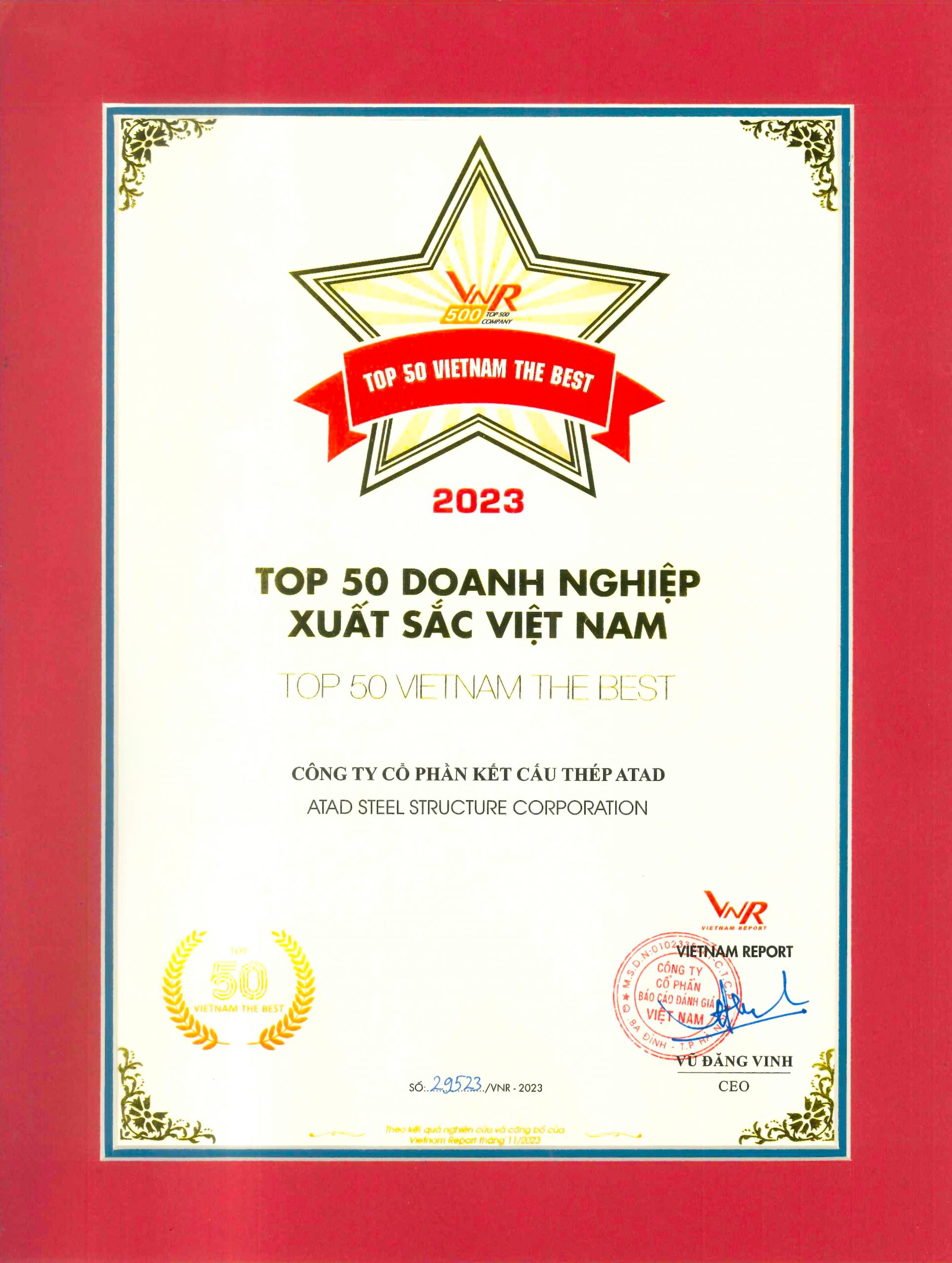 ATAD top 50 doanh nghiệp Việt Nam xuất sắc
