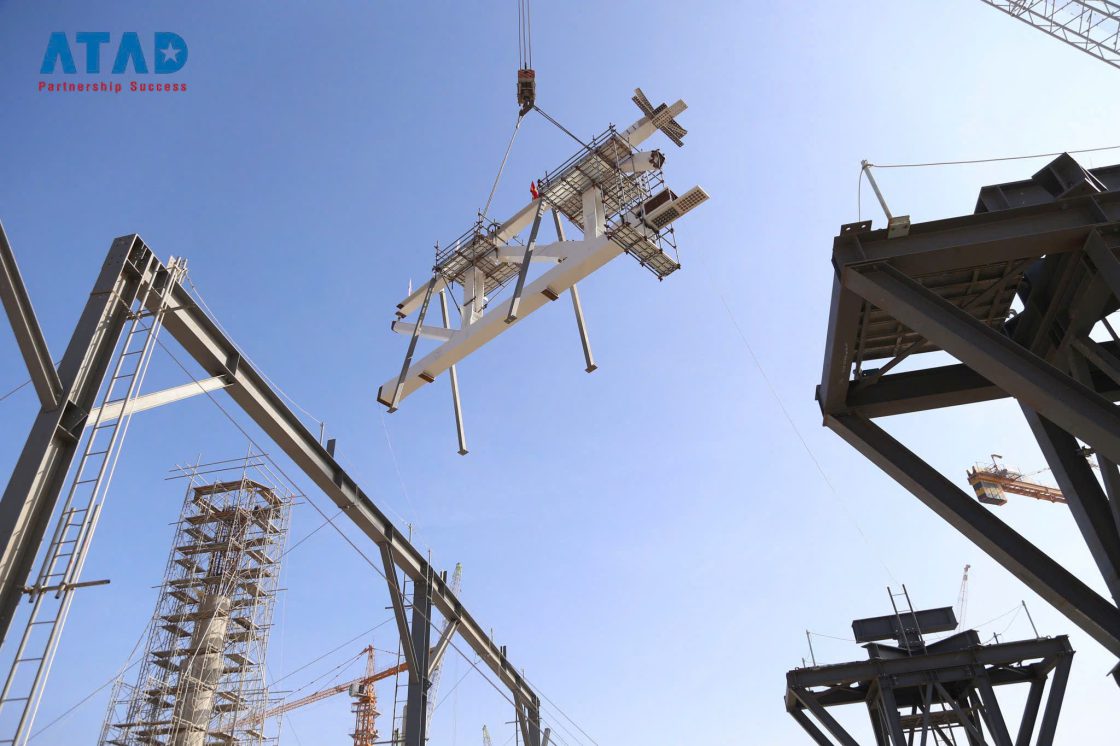 The first images of ATAD officially assembling steel structures and roofs at Long Thanh airport