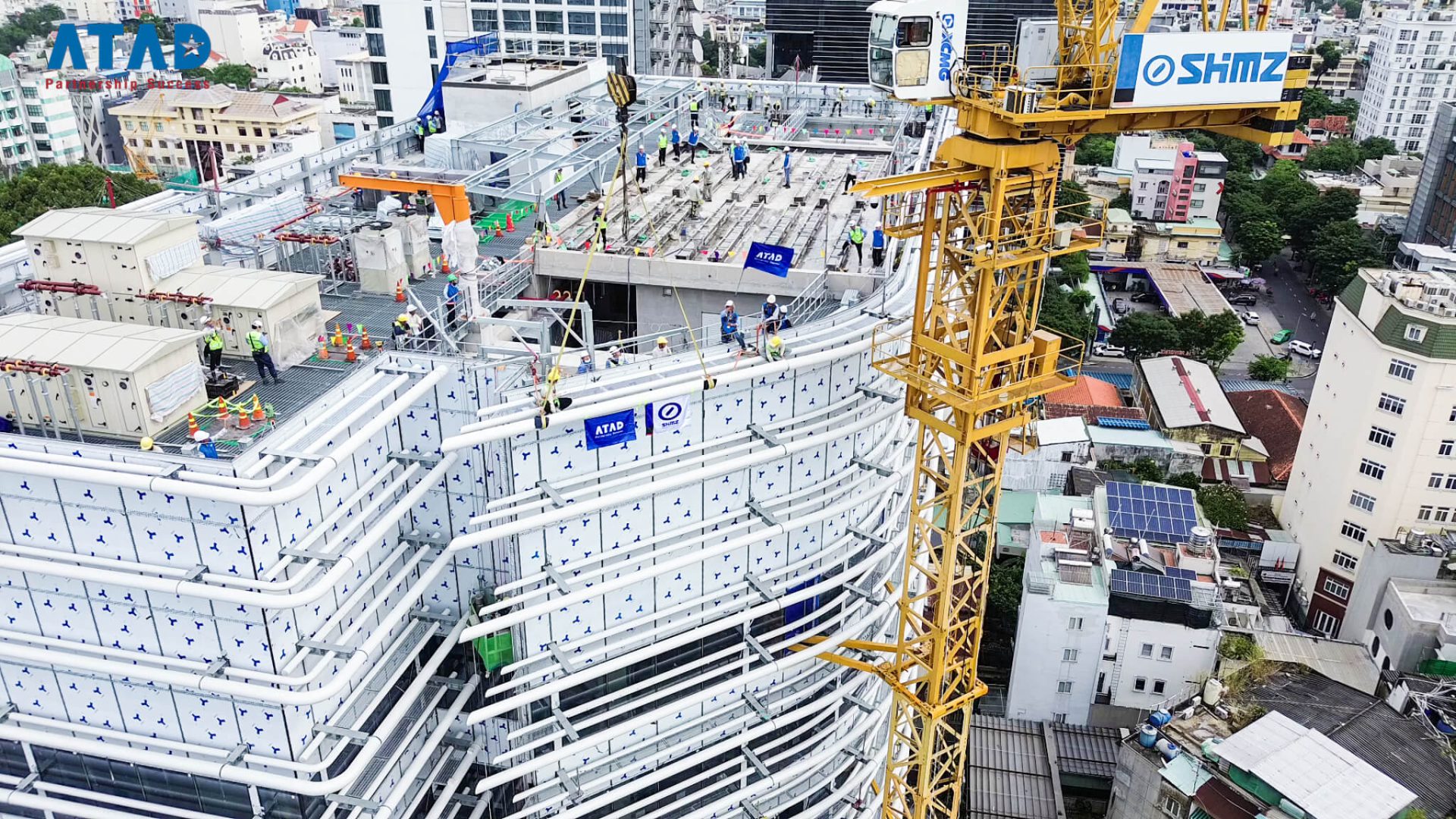 Daikin Tower building viewed from above