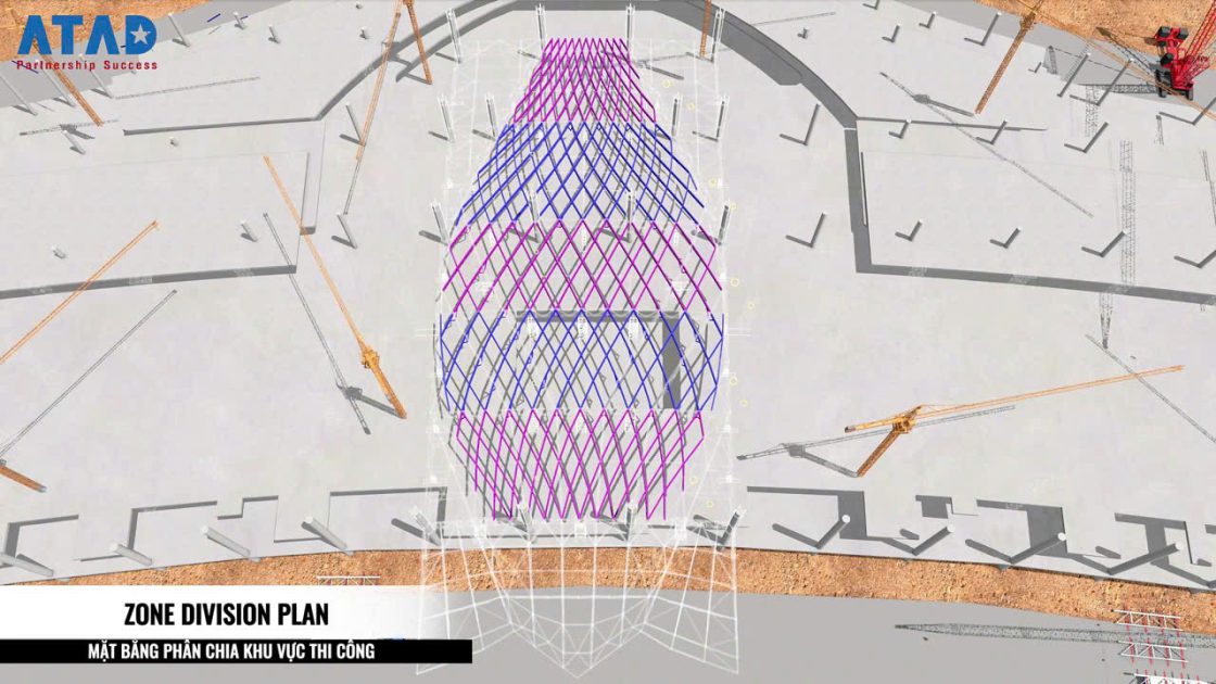 The CEN area weighs 5,160 tons and is considered the largest, most complex, most challenging steel structure to date